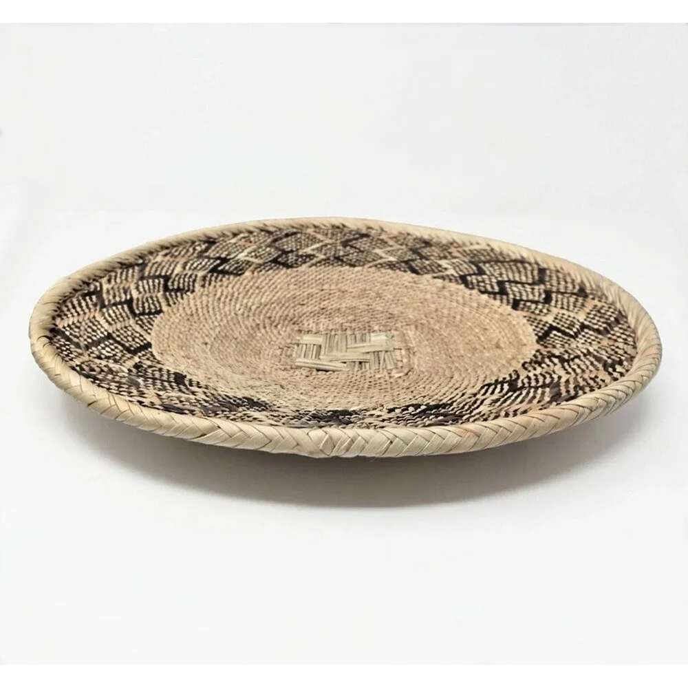 African Binga Tonga Wall Basket Table Platter Geometric Handwoven Zimbabwe 15